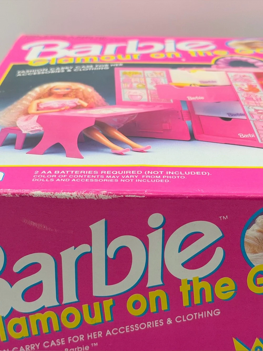 Vintage Barbie Glamour On The Go Carry Case Hot Pink - Tested